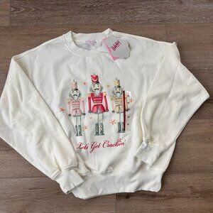 Viral Target Vinyl Threads Nutcracker Sweatshirt XS NEW TIK TOK Fleece